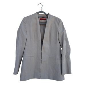 HUGO BOSS Aresas Blazer, Women's Beige Linen, Two Clasp Closure, Sz 8